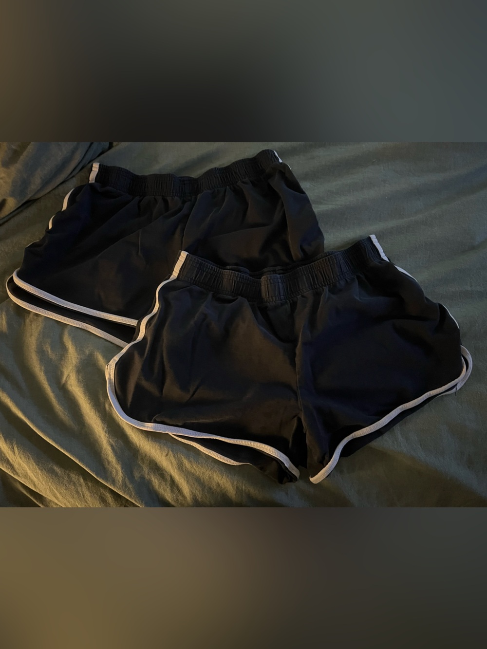 bcg Black Women's Athletic Shorts with White Trim